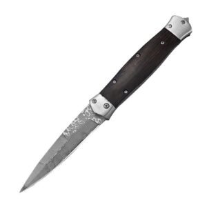 Forged Damascus Steel Folding Knife