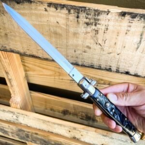 13 Inch Big Boy Auto Italian Stiletto Switch Blade Black Pearl