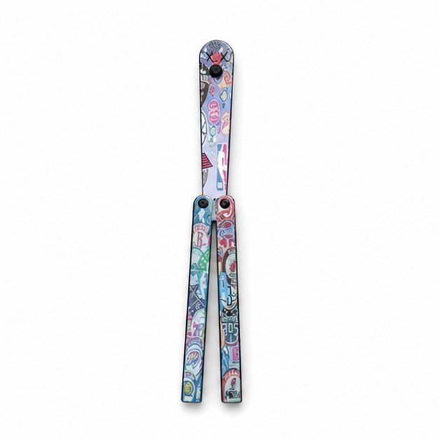 17688-main-white-clean.jpg Butterfly Knife Flip Hand Knife Training Folding Knife Safe No Open Edge